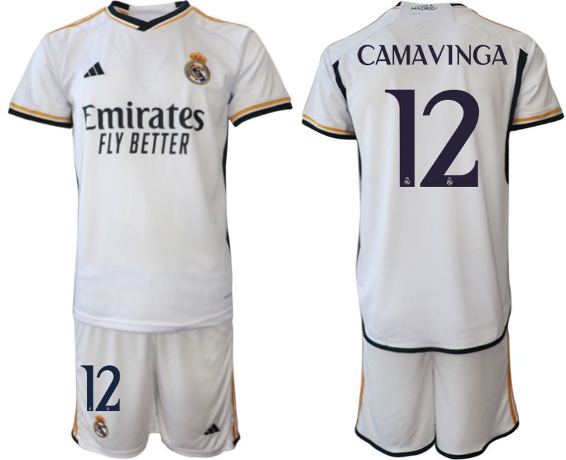 Men 2023-2024 Club Real Madrid home white 12 Soccer Jersey